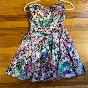 Strapless colorful mini dress from Francesca’s